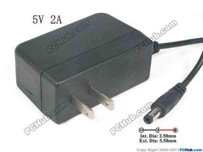 130145 DVE DSA-05R-20AUS AC Adapter - NEW Original 5V 2A, 5.5/2.5mm, US 2-Pin, New DVE DSA-05R-20AUS AC Adapter - NEW Original 
