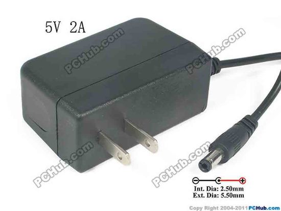 130145 DVE DSA-05R-20AUS AC Adapter - NEW Original 5V 2A, 5.5/2.5mm, US 2-Pin, New DVE DSA-05R-20AUS AC Adapter - NEW Original 