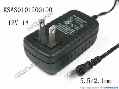 130180 Ktec KSAS0101200100HU AC Adapter - NEW Original 12V 1A, 5.5/2.1mm, US 2-Pin, New Ktec KSAS0101200100HU AC Adapter - NEW Original 