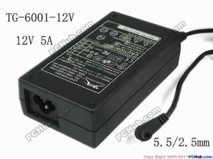 130231 Tiger Power TG-6001-12V AC Adapter 5V-12V 12V 5A, 5.5/2.5mm, 3-Prong Tiger Power TG-6001-12V AC Adapter 5V-12V