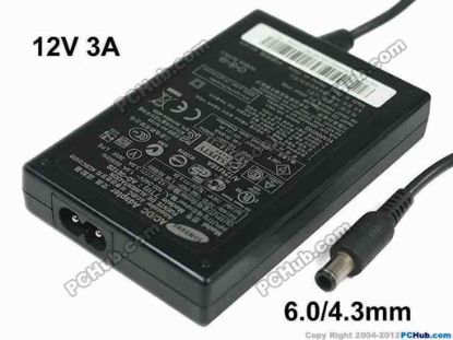 130250 Samsung Laptop Common Item (Samsung Laptop) AC Adapter- Laptop AD-3612S, 12V 3A, 6.0/4.3mm, Pin, 2-Prong Samsung Laptop Common Item (Samsung Laptop) AC Adapter- Laptop 