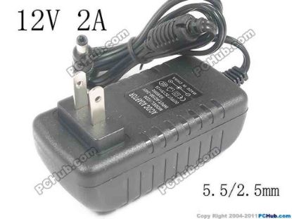 130417 PCH OEM Power AC Adapter - Compatible RS-AB02J00, 12V 2A 2.5mm, US 2-Pin, New PCH OEM Power AC Adapter - Compatible 