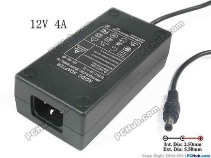 130461 PCH OEM Power AC Adapter - Compatible ODL-1250, 12V 4A 5.5/2.5mm, C14, New PCH OEM Power AC Adapter - Compatible 