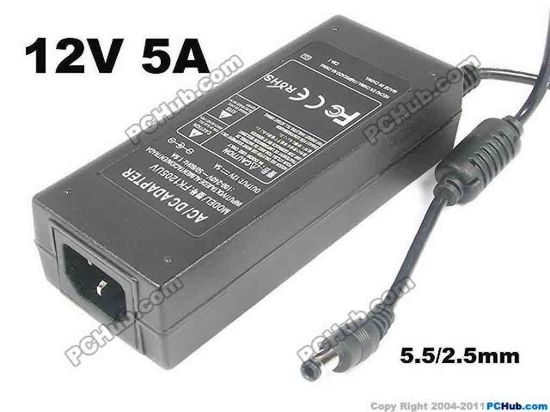 130493 PCH OEM Power AC Adapter - Compatible AP1205UV, 12V 5A 5.5/2.5mm, C14, New PCH OEM Power AC Adapter - Compatible 