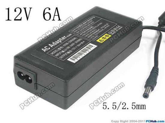 130536 PCH OEM Power AC Adapter - Compatible HX08, 12V 6A, Barrel 5.5/2.5mm, 2-Prong, New PCH OEM Power AC Adapter - Compatible 