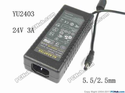 130604 PCH OEM Power AC Adapter - Compatible 24V 3A, 5.5/2.5mm, IEC C14, New PCH OEM Power AC Adapter - Compatible