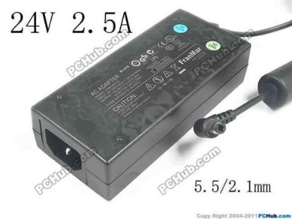 130623 PCH OEM Power AC Adapter - Compatible GS60A24-P1J, 24V 2.5A 5.5/2.1mm, C14, New PCH OEM Power AC Adapter - Compatible 
