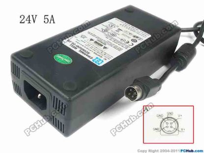 130635 PCH OEM Power AC Adapter - Compatible PAC-120M 120W, 24V 5A, 4-Pin P3&4=V+, C14, PCH OEM Power AC Adapter - Compatible