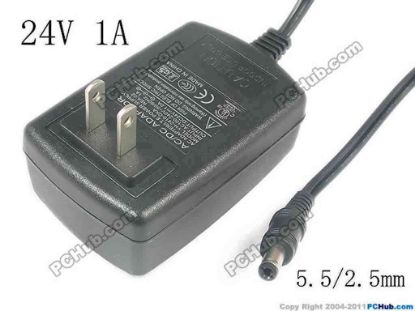 130652 PCH OEM Power AC Adapter - Compatible YH-2410-GKA, 24V 1A 5.5/2.5mm, US 2-Pin, New PCH OEM Power AC Adapter - Compatible 