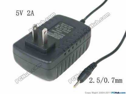 130703 PCH OEM Power AC Adapter - Compatible HR-1219, 5V 2A 2.5/0.7mm, US 2-Pin, New PCH OEM Power AC Adapter - Compatible 