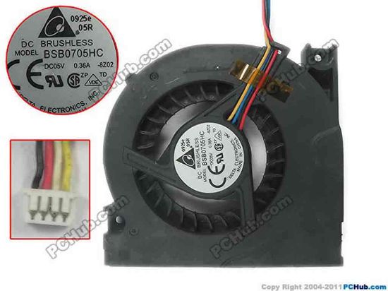 130902 Delta Electronics BSB0705HC Cooling Fan  -8Z02, 5V b0.36A, Bare, Small Connecter Delta Electronics BSB0705HC Cooling Fan  