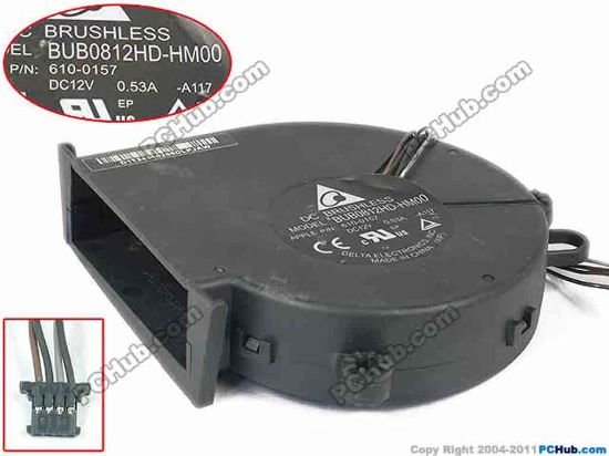 130905 Delta Electronics BUB0812HD Cooling Fan  -A117, DC12V 0.53A, Bare Delta Electronics BUB0812HD Cooling Fan  
