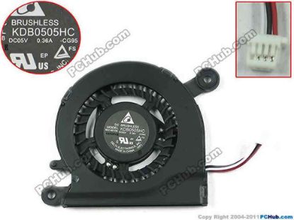 130911 Delta Electronics KDB0505HC Cooling Fan  -CG95, DC5V 0.36A, Bare Delta Electronics KDB0505HC Cooling Fan  