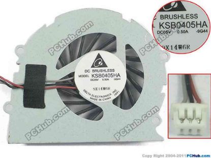 130922 Delta Electronics KSB0405HA Cooling Fan  -9G44, DC5V 0.50A, Bare Delta Electronics KSB0405HA Cooling Fan  