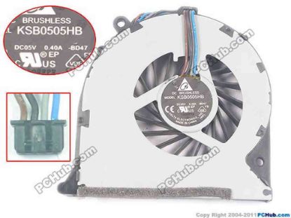 130931 Delta Electronics KSB0505HB Cooling Fan  -BD47, DC5V 0.40A, Bare Delta Electronics KSB0505HB Cooling Fan  