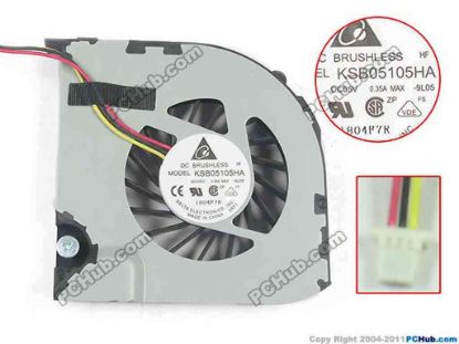 130933 Delta Electronics KSB05105HA Cooling Fan  KSB05105HA, -9L06, Bare Delta Electronics KSB05105HA Cooling Fan  
