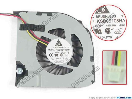 130933 Delta Electronics KSB05105HA Cooling Fan  KSB05105HA, -9L06, Bare Delta Electronics KSB05105HA Cooling Fan  