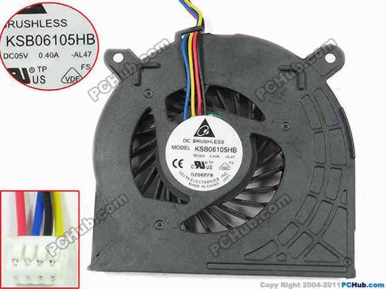 130950 Delta Electronics KSB06105HB Cooling Fan  -AL47, DC5V 0.40A, Bare Delta Electronics KSB06105HB Cooling Fan  