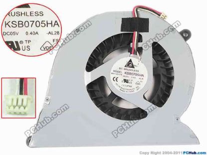 130959 Delta Electronics KSB0705HA Cooling Fan  -AL28, DC5V 0.40A, Bare Delta Electronics KSB0705HA Cooling Fan  