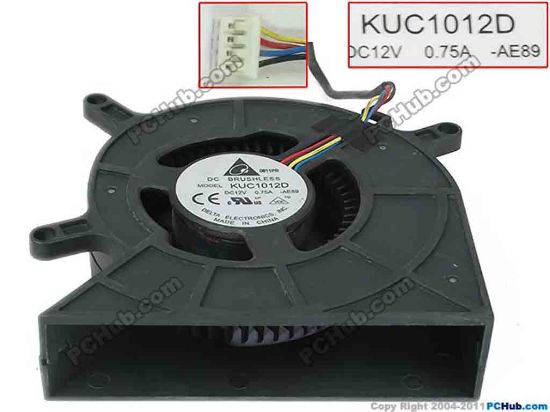 130966 Delta Electronics KUC1012D Cooling Fan  -AE89, DC5V 0.75A, Bare Delta Electronics KUC1012D Cooling Fan  