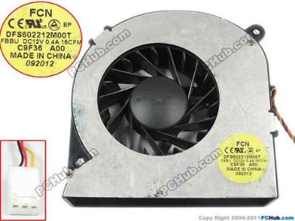 130986 Forcecon DFS602212M00T Cooling Fan  FBBU, DC5V 0.40A, Bare Forcecon DFS602212M00T Cooling Fan  