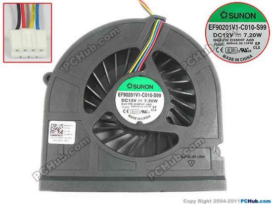 131053 SUNON EF90201V1-C010-S99 Cooling Fan  DC12V 7.20W, Bare fan SUNON EF90201V1-C010-S99 Cooling Fan