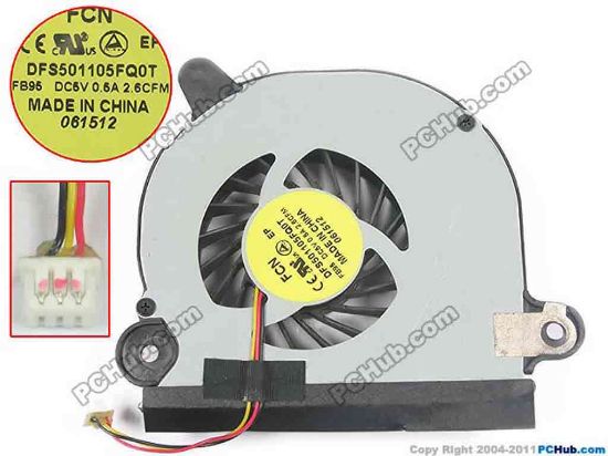 131057 Forcecon DFS501105FQ0T Cooling Fan  FB95, DC5V 0.5A, Bare fan Forcecon DFS501105FQ0T Cooling Fan  