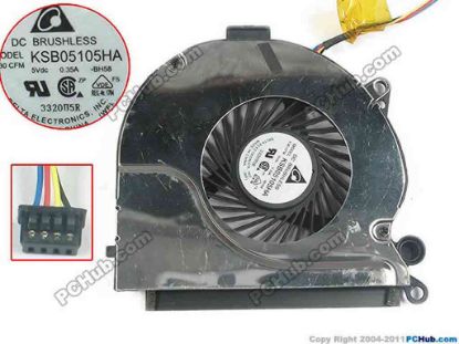 131059 Delta Electronics KSB05105HA Cooling Fan  -BH58, DC5V 0.35A, Bare fan Delta Electronics KSB05105HA Cooling Fan  