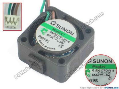 131063 SUNON GM0517PDV1-8 Server - Square Fan B790.F.X.GN, sq40x40x10, w10x3x3, 5V 0.8W SUNON GM0517PDV1-8 Server - Square Fan 