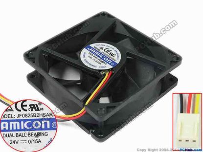 131830 Other Brands JF0825B2HSAR Server - Square Fan sq80x80x25, w150x3x3,24V 0.15A Other Brands JF0825B2HSAR Server - Square Fan 