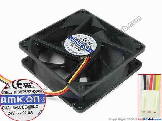 131830 Other Brands JF0825B2HSAR Server - Square Fan sq80x80x25, w150x3x3,24V 0.15A Other Brands JF0825B2HSAR Server - Square Fan 