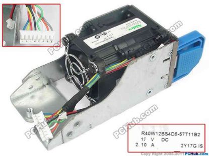 131952 Nidec R40W12BS4D8-57T11B2 Server - Square Fan 2Y17GIS, DC 12V 2.10A, 40x40x55mm Nidec R40W12BS4D8-57T11B2 Server - Square Fan 