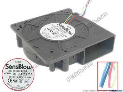 132133 Delta Electronics BFC1212A Server - Blower Fan S63M, bw120x120x32, 4-wire, 12V 0.200A Delta Electronics BFC1212A Server - Blower Fan
