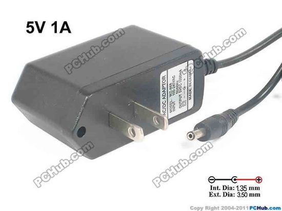 132136 PCH OEM Power AC Adapter - Compatible WZ-868, 5V 1A, 3.5/1.35mm, US 2-Pin Plug, New PCH OEM Power AC Adapter - Compatible 