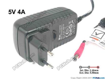 132181 Other Brands Ktec AC Adapter 5V-12V KSAFF0500400W1UV-1, 5V 4A, Barrel 5.5/2.1mm,EU 2-P Other Brands Ktec AC Adapter 5V-12V