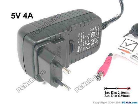 132181 Other Brands Ktec AC Adapter 5V-12V KSAFF0500400W1UV-1, 5V 4A, Barrel 5.5/2.1mm,EU 2-P Other Brands Ktec AC Adapter 5V-12V