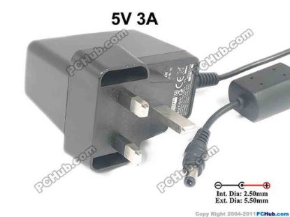 132184 Other Brands SWITCHING AC Adapter 5V-12V RHF-050300-CB, 5V 3A, Barrel 5.5/2.5mm,UK 2-Pin Pl Other Brands SWITCHING AC Adapter 5V-12V 