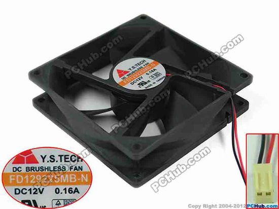 132270 Y.S TECH FD129225MB-N Server - Square Fan sq90x90x25mm, 2-wire, 12V 0.16A Y.S TECH FD129225MB-N Server - Square Fan 