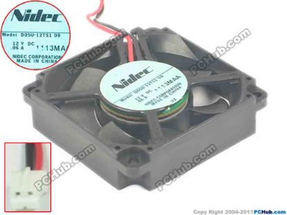 132423 Nidec D05U-12TS1 Server - Square Fan 09, sq50x50x10mm, 2-wire, 12V 0.06A Nidec D05U-12TS1 Server - Square Fan 