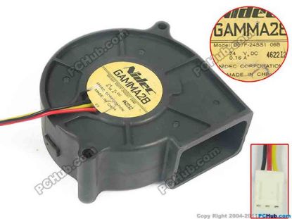 132452 Nidec D07F-24SS1 Server - Blower Fan 02B, bw75x75x30mm, 3-wire, 24V 0.16A Nidec D07F-24SS1 Server - Blower Fan 