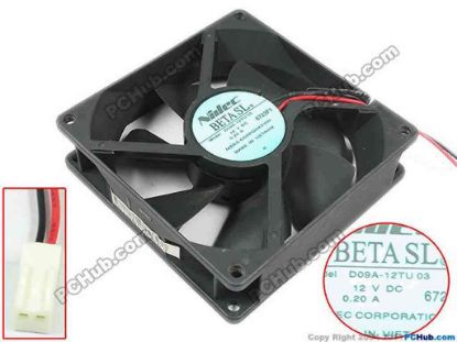 132466 Nidec D09A-12TU03 Server - Square Fan 03, sq92x92x25mm, 2-wire, 12V 0.2A Nidec D09A-12TU03 Server - Square Fan