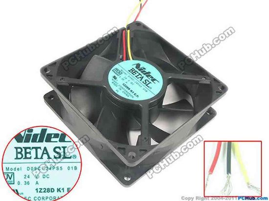 132468 Nidec D09C-24PS5 Server - Square Fan 01B, sq90x90x32mm, 3-wire, 24V 0.36A Nidec D09C-24PS5 Server - Square Fan