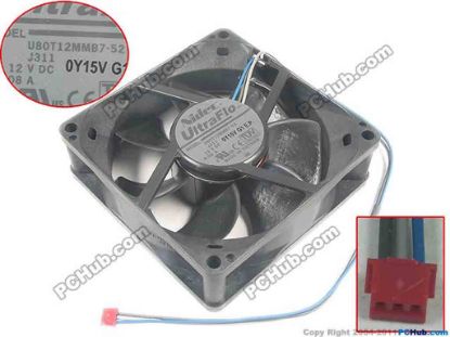 132532 Nidec U80T12MMB7-52  Server - Square Fan J311, sq80x80x25mm, 3-wire, 12V 0.08A Nidec U80T12MMB7-52  Server - Square Fan 