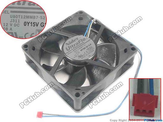 132532 Nidec U80T12MMB7-52  Server - Square Fan J311, sq80x80x25mm, 3-wire, 12V 0.08A Nidec U80T12MMB7-52  Server - Square Fan 