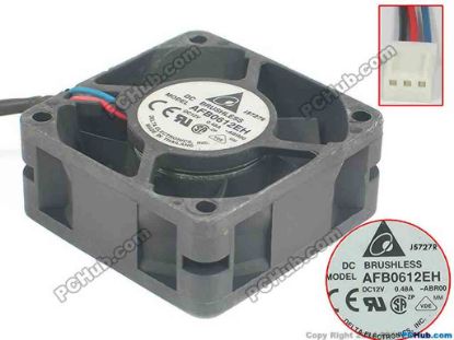 132687 Delta Electronics AFB0612EH Server - Square Fan -ABR00, sq60x60x25, w200x3x3, 12V 0.48A Delta Electronics AFB0612EH Server - Square Fan 