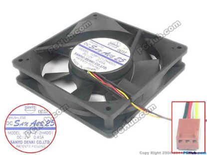 132760 Sanyo Denki 109P1212H4D01 Server - Square Fan sq120x120x25, w160x3x3, 12V 0.45A Sanyo Denki 109P1212H4D01 Server - Square Fan