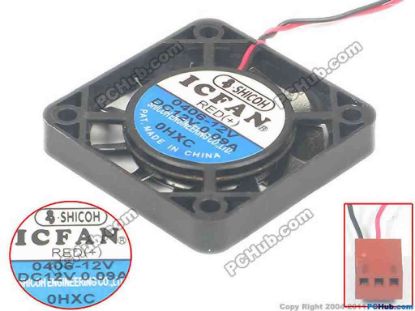 132840 ICFAN / SHICOH 0406 Server - Square Fan DC 12V 0.09A, 40x40x06mm, New ICFAN / SHICOH 0406 Server - Square Fan 