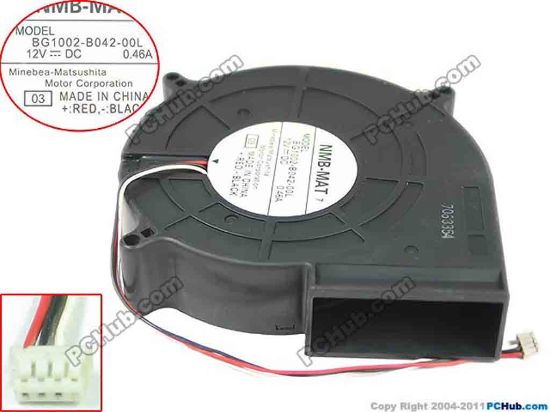 132895 NMB-MAT / Minebea BG1002-B042-00L Server - Blower Fan bw10x10x25mm, 3-wire, 12V 0.46A NMB-MAT / Minebea BG1002-B042-00L Server - Blower Fan 