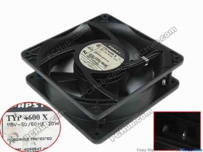 132984 ebm-papst TY4600X Server - Square Fan sq120x120x38mm, 0-wire, 115V 20W ebm-papst TY4600X Server - Square Fan 