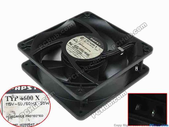 132984 ebm-papst TY4600X Server - Square Fan sq120x120x38mm, 0-wire, 115V 20W ebm-papst TY4600X Server - Square Fan 